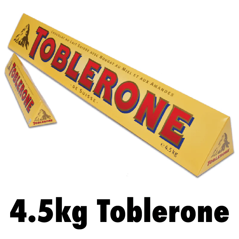 Toblerone Giant Milk Chocolate Extra Large Gift Bar 4.5kg