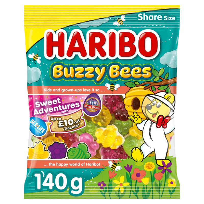 Haribo Buzzy Bees Peg Bag 140g PMP £1.25