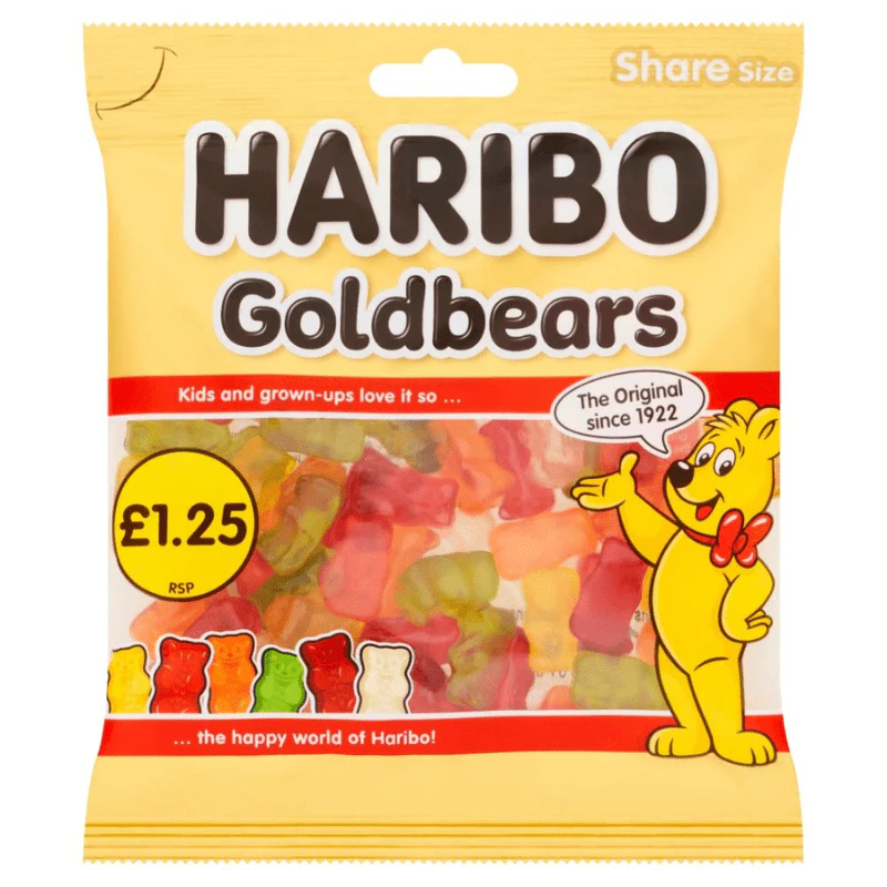 Haribo GoldBears Peg Bag 140g PMP £1.25