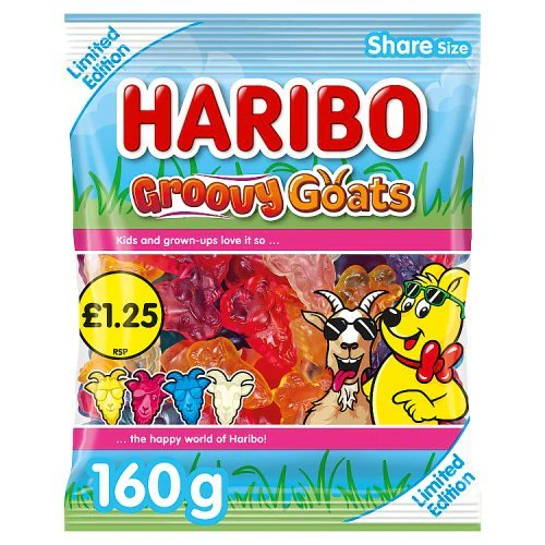 Haribo Groovy Goats 160g Peg Bag PMP £1.25