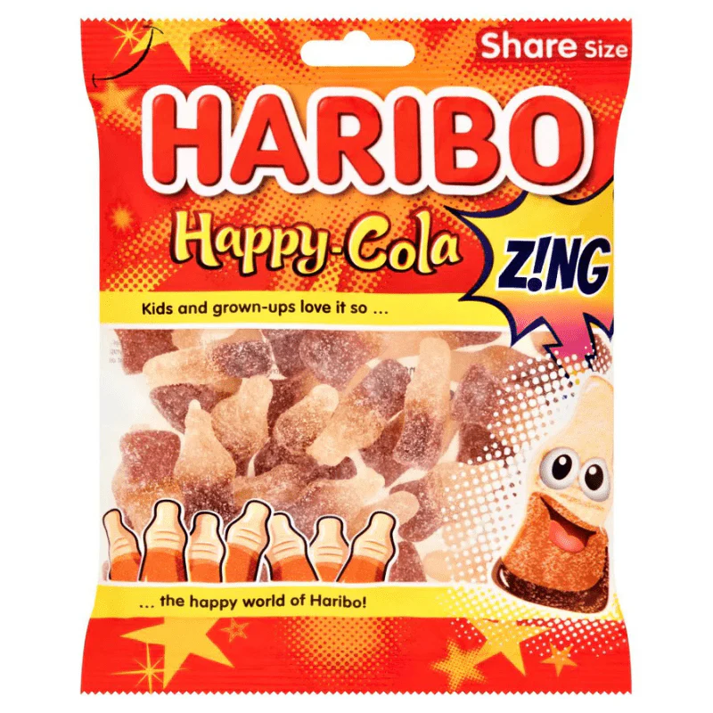 Haribo Happy Cola Zing Peg Bag 160g