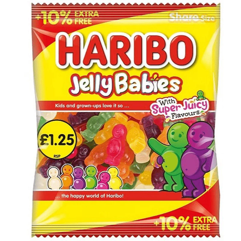Haribo Jelly Babies Peg Bag 140g PMP £1.25