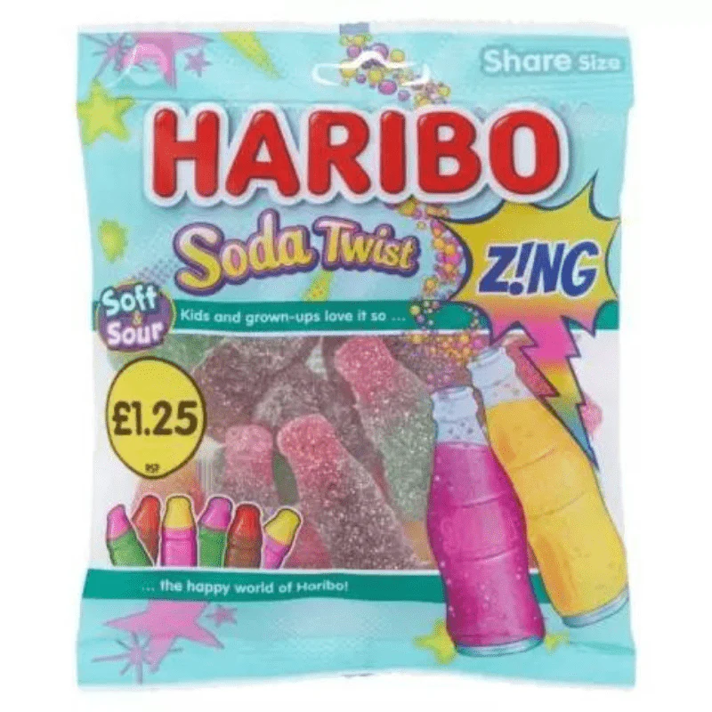Haribo Soda Twist Zing Peg Bag 160g PMP £1.25