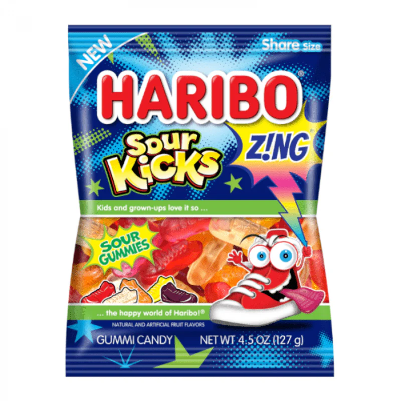 Haribo Zing Sour Kicks Peg Bag 127g