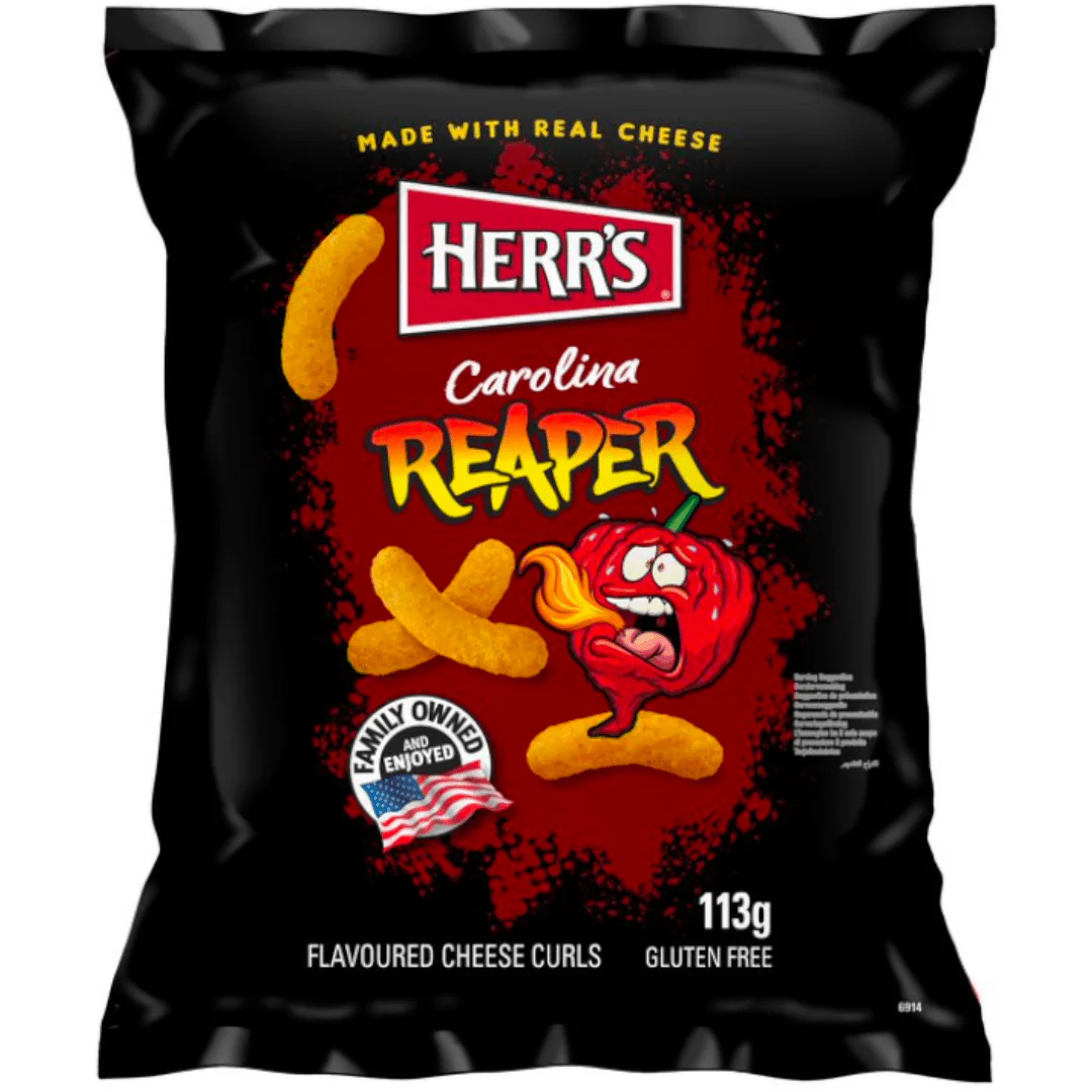 Herr's Carolina Reaper Cheese Curls Bag 113g USA