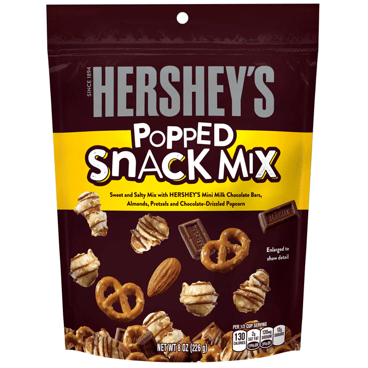 Hersheys Popped Snack Mix Pouch 226g