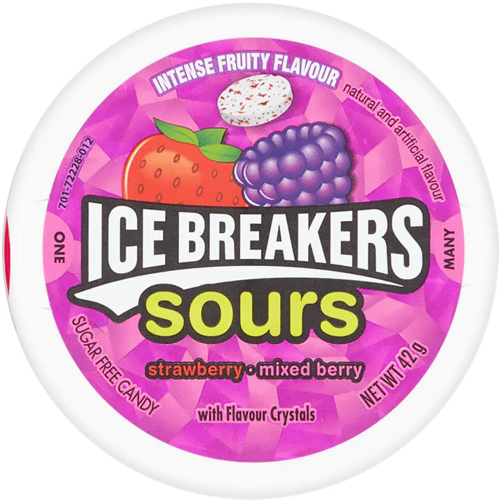 Ice Breakers Sours Strawberry and Mixed Berry 42g