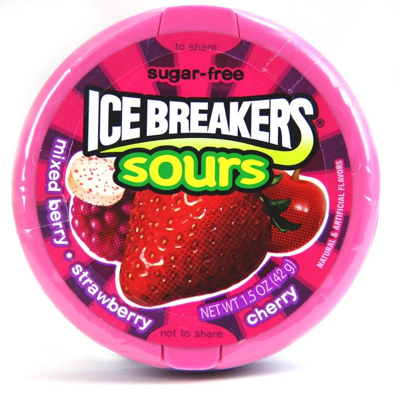 Ice Breakers Sours Strawberry, Cherry and Mixed Berry 42g