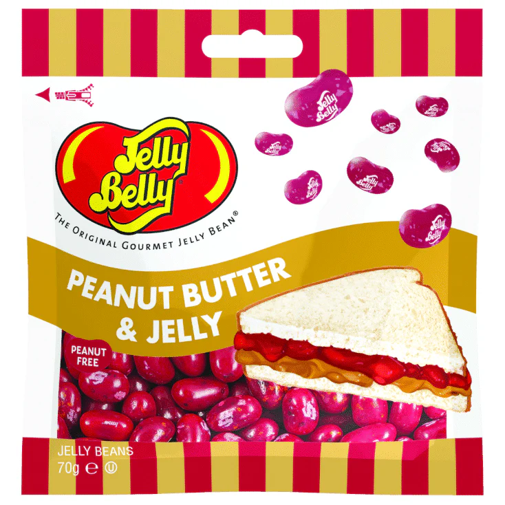 Jelly Belly Jelly Beans Peanut Butter and Jelly Peg Bag 70g