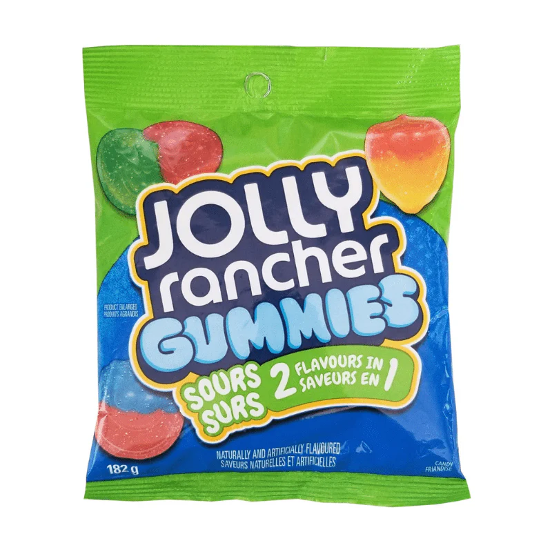 Jolly Rancher Gummies Sour 2in1 Peg Bag 182g
