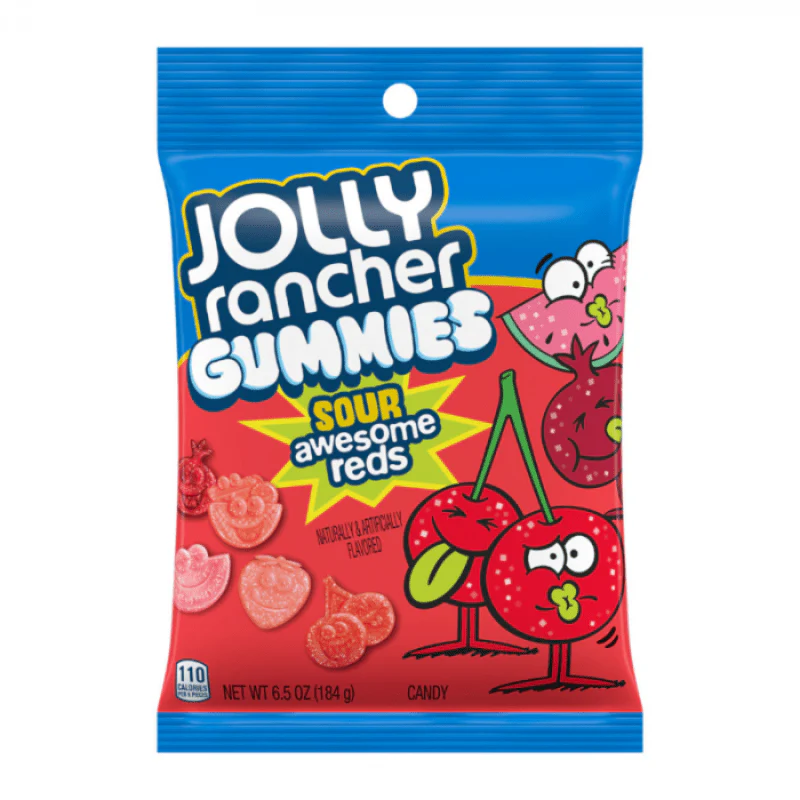 Jolly Rancher Sour Awesome Red Gummies Peg Bag 184g USA