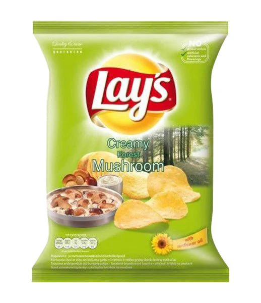Lays Creamy Forest Mushroom Crisps Bag 130g