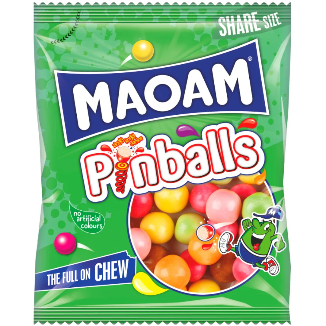 Maoam Pinballs Peg Bag 140g PMP £1.25