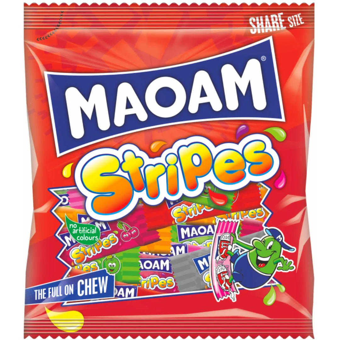 Maoam Stripes Peg Bag 140g PMP £1.25