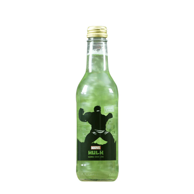 Marvel Hulk Gamma Sour Lime Soda Bottle 330ml