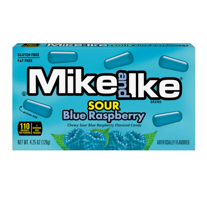 Mike and Ike Sour Blue Raspberry Theatre Box (120g)