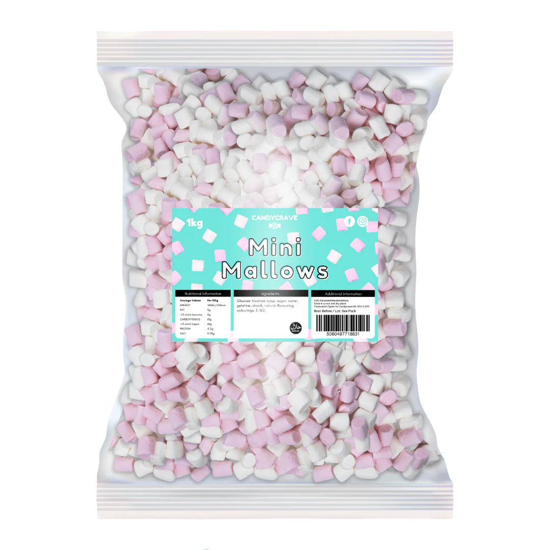 CandyCrave Mallows Mini Pink & White 1kg
