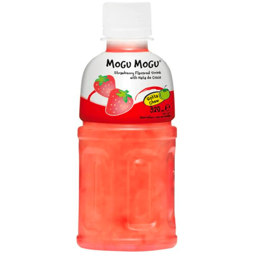 Mogu Mogu Strawberry with Nata de Coco Bottle 320ml