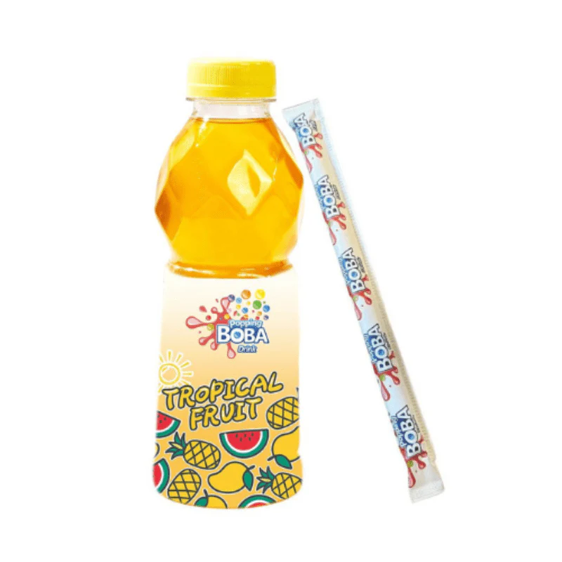 Popping Boba Tropical Drink with Straw Bottle 500ml