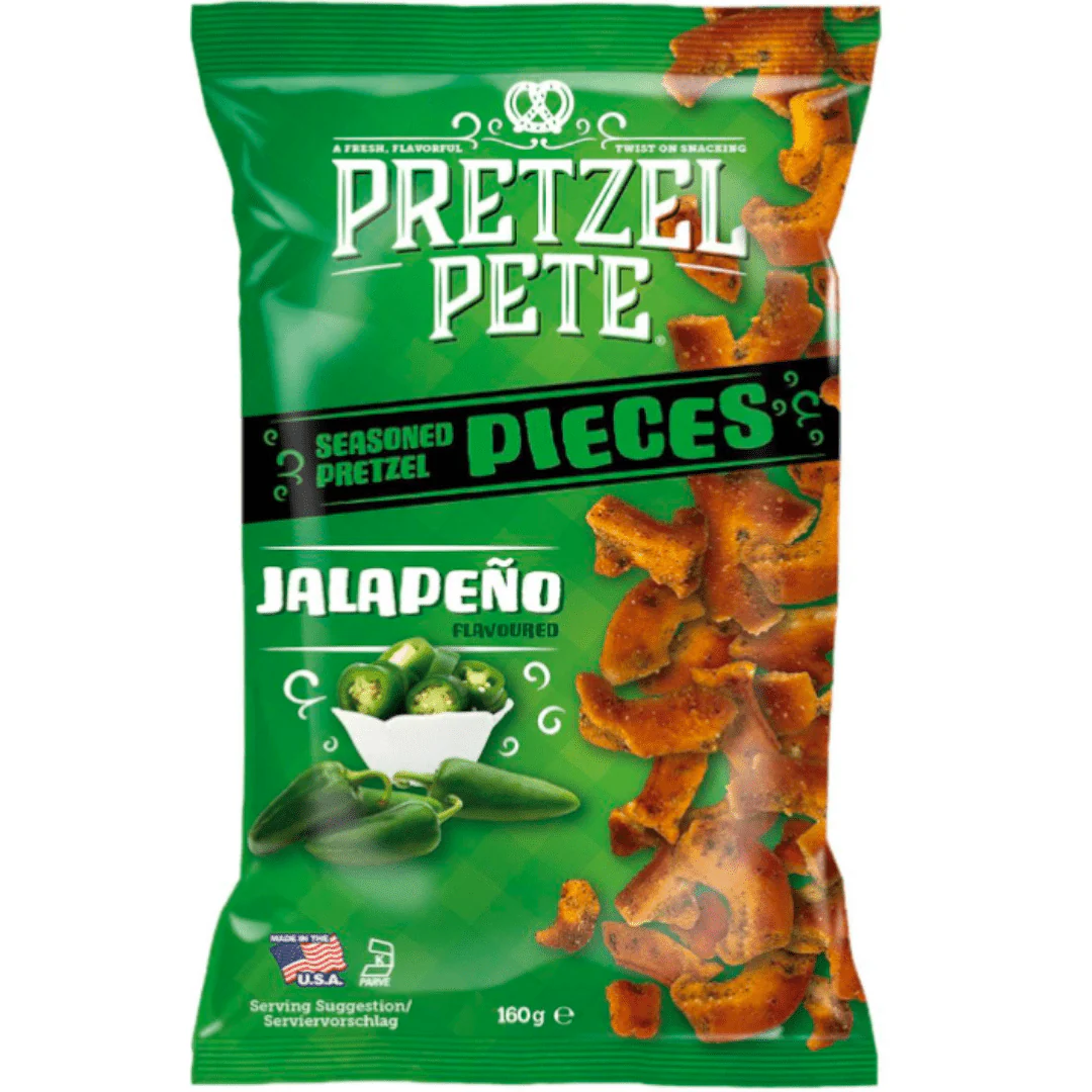 Pretzel Pete Jalapeno Pretzel Pieces Bag 160g