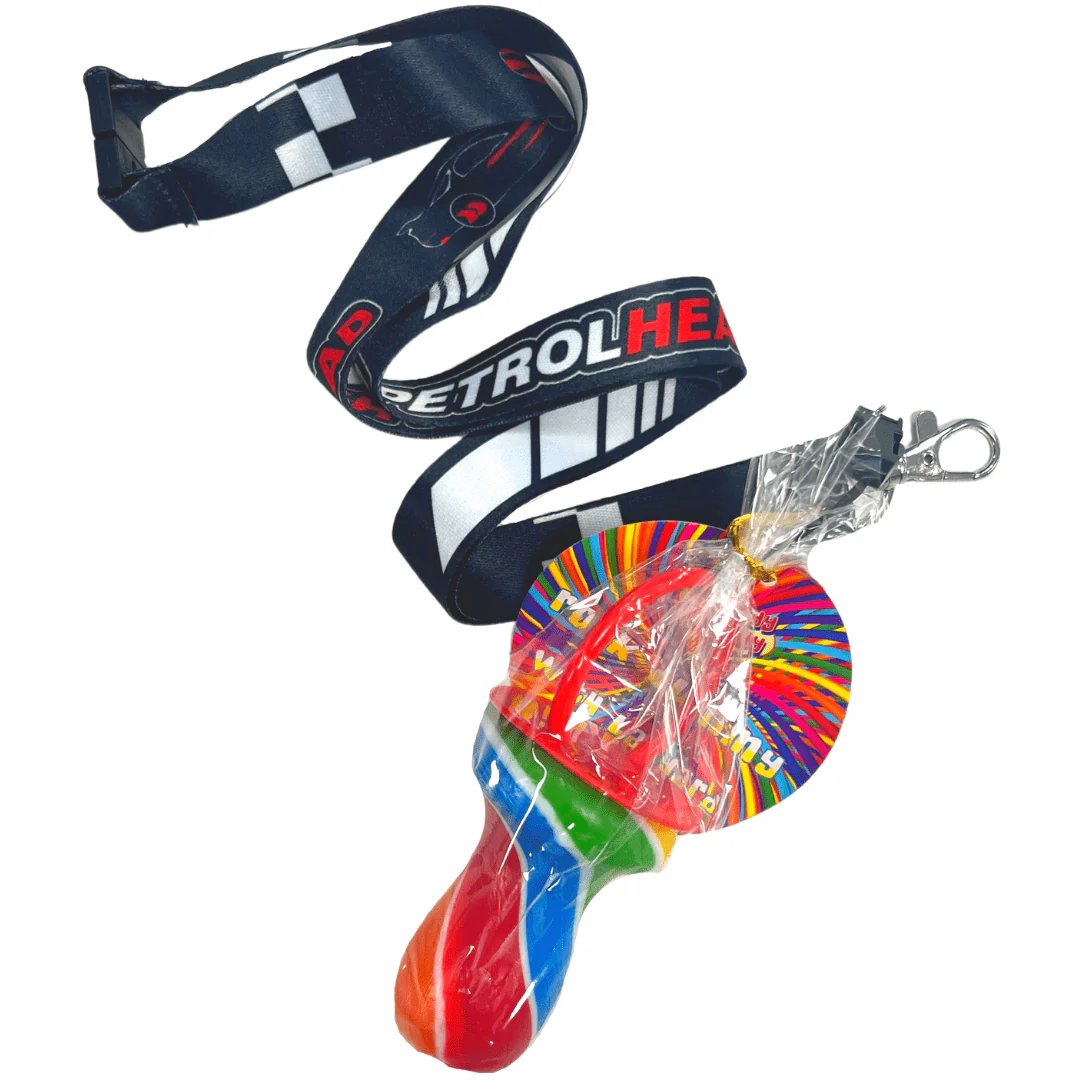 Kandy Kandy Rock Lollipop Lanyard Petrol Head 60g