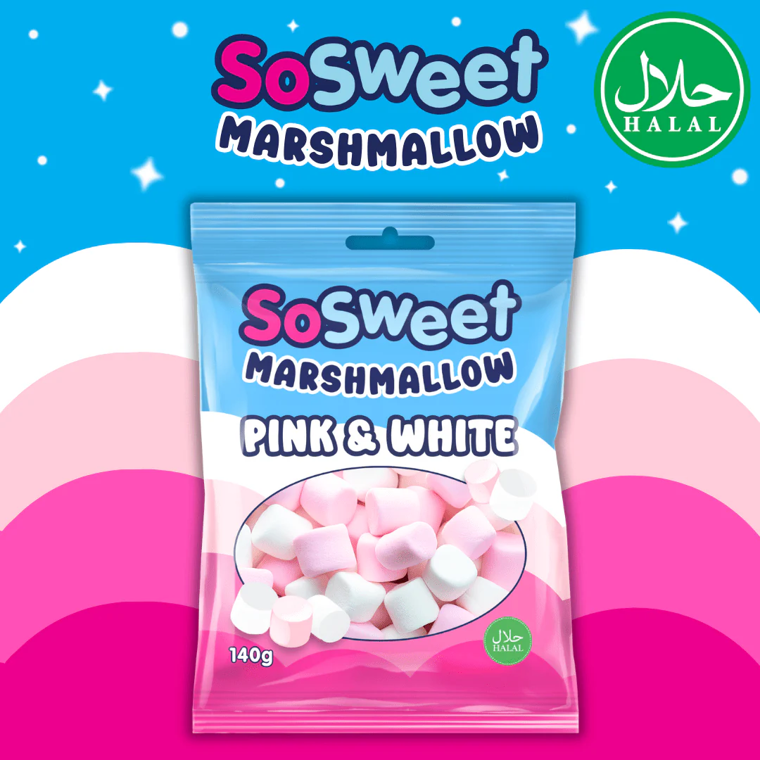 SoSweet Marshmallow Pink & White Peg Bag 140g