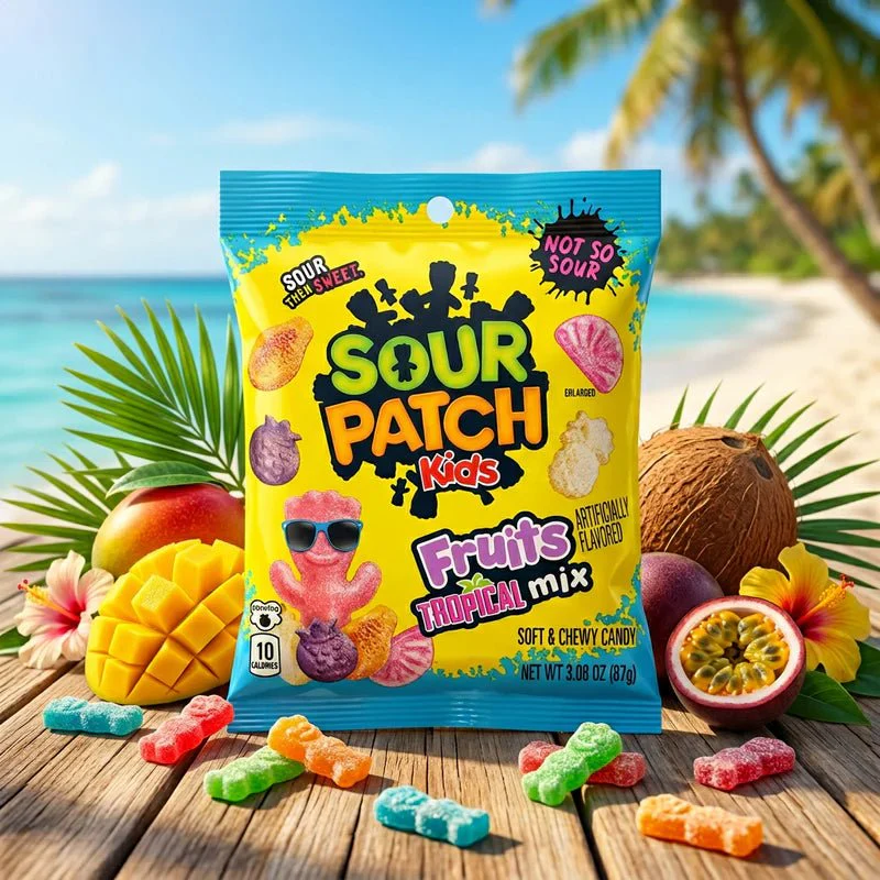 Sour Patch Kids Kids Fruits Tropical Mix Peg Bag 87g USA - Image 2