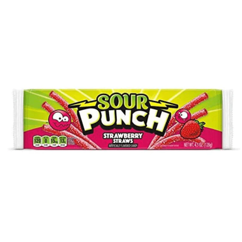 Sour Punch Straws Strawberry Bag 128g