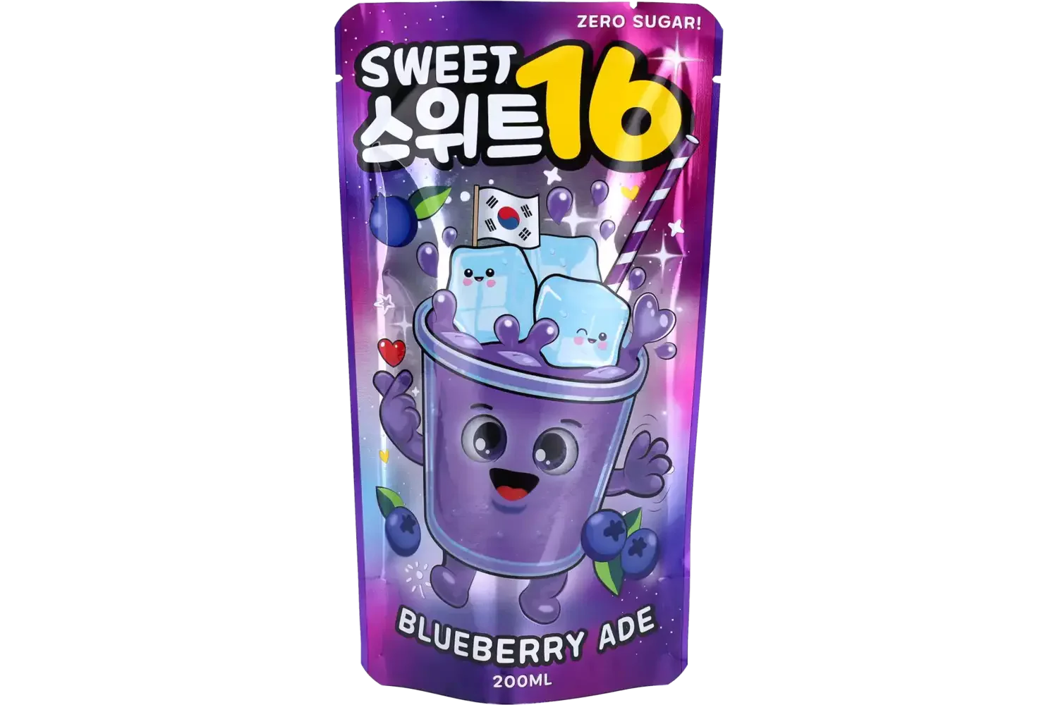 Sweet16 Blueberry Ade Zero Sugar Pouch 200ml (KOREA)