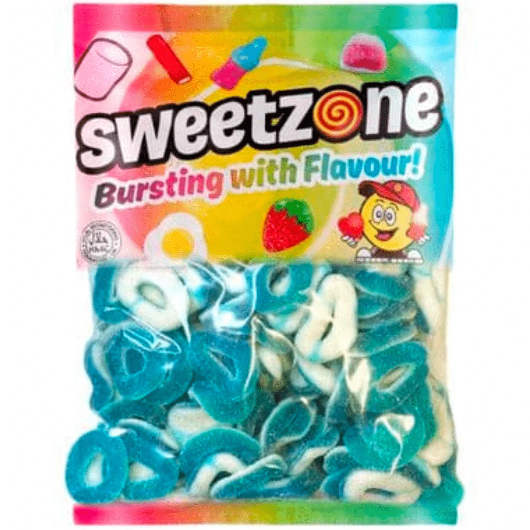 Sweetzone Blue Sour Raspberry Rings Bag 1kg