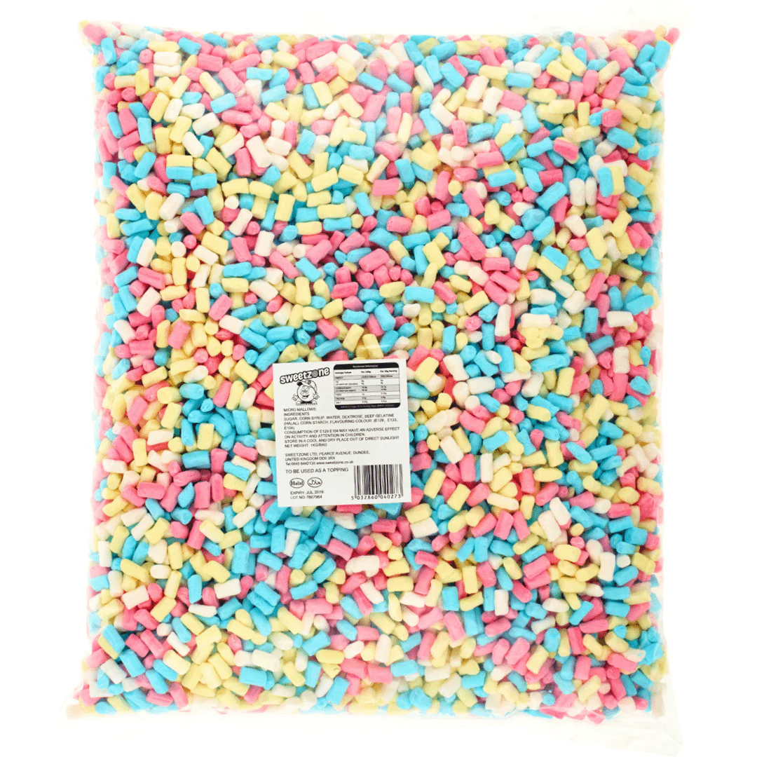 Sweetzone Micro Multicoloured Marshmallows Bag 1kg