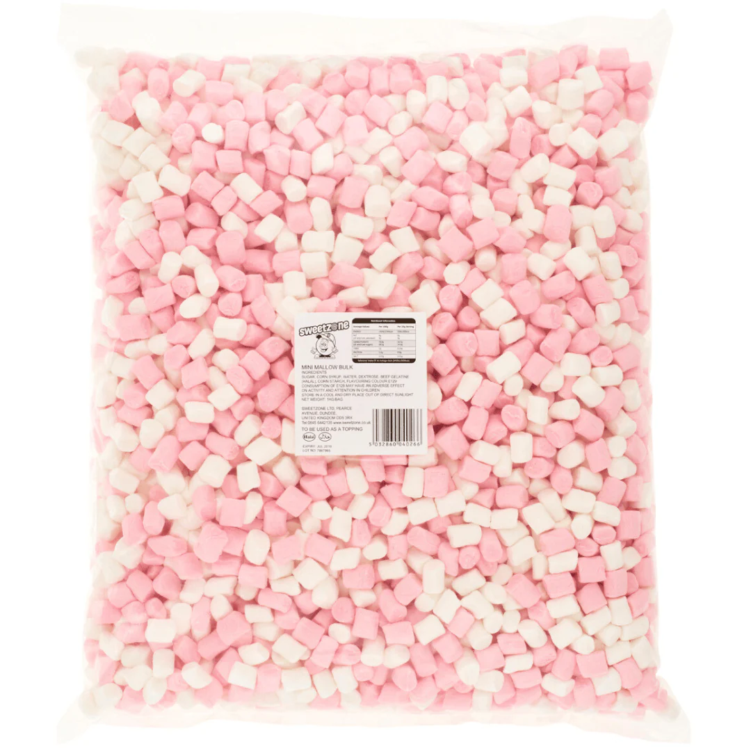 Sweetzone Mini Pink & White Marshmallows Bag 1kg