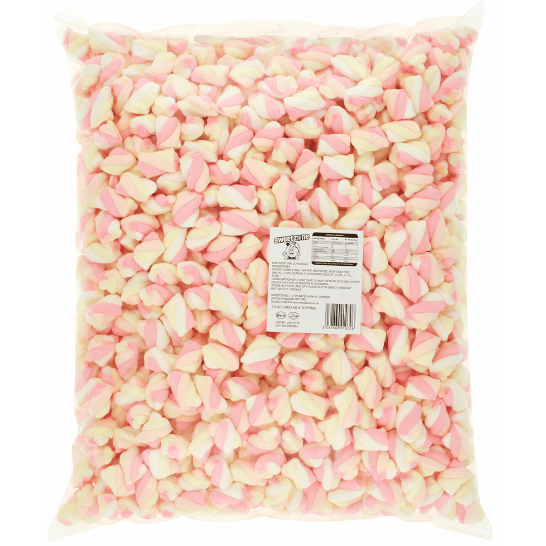 Sweetzone Mini Twist Marshmallows Bag 1kg