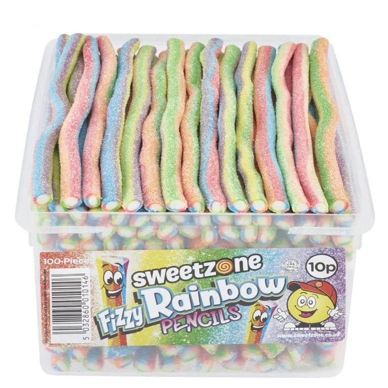 Sweetzone Fizzy Rainbow Pencils Tub (100pcs)