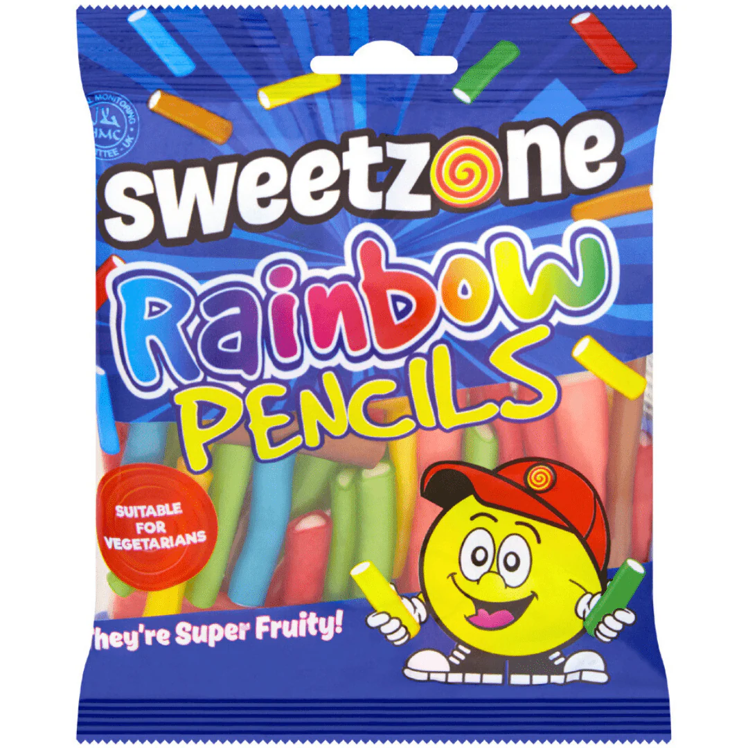 Sweetzone Rainbow Pencils Peg Bag 90g