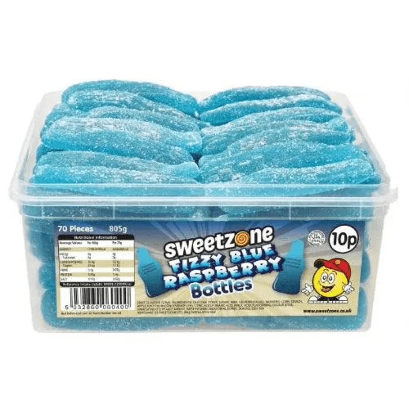 Sweetzone Giant Fizzy Blue Raspberry Bottles Tub 805g