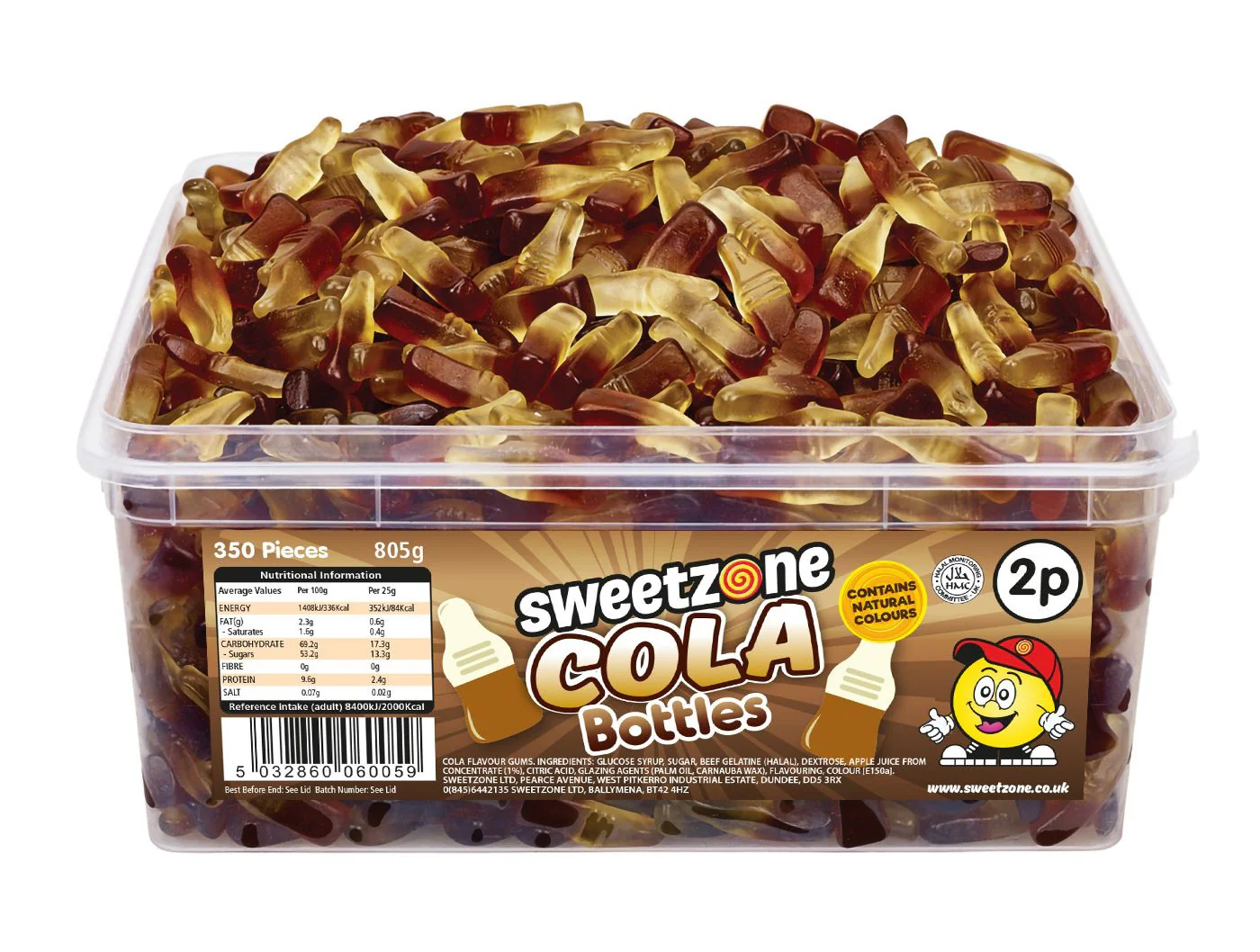 Sweetzone Cola Bottles Tub 805g
