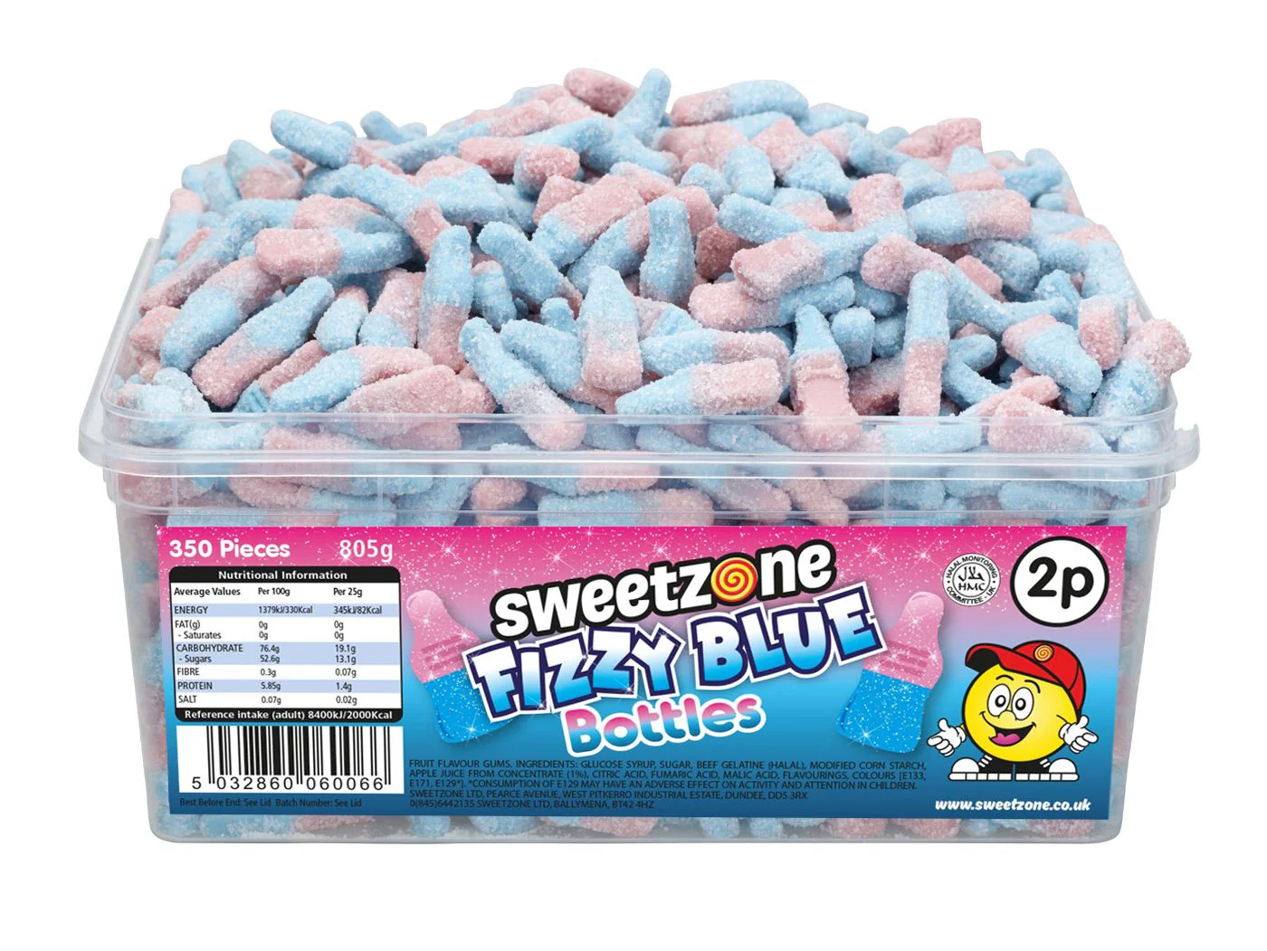 Sweetzone Fizzy Bubblegum Bottles Tub 805g
