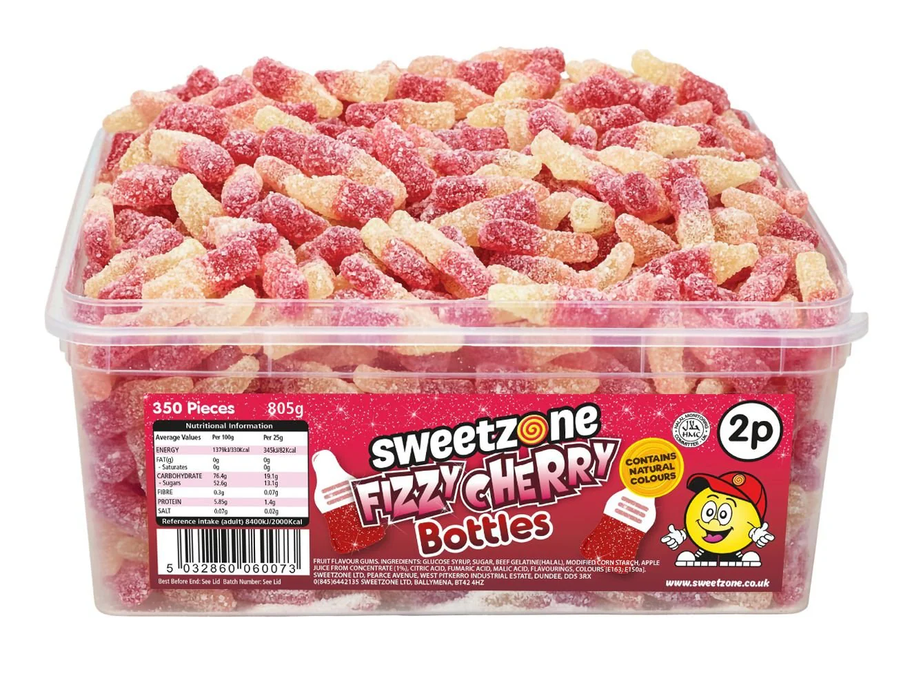 Sweetzone Fizzy Cherry Cola Bottles Tub 805g