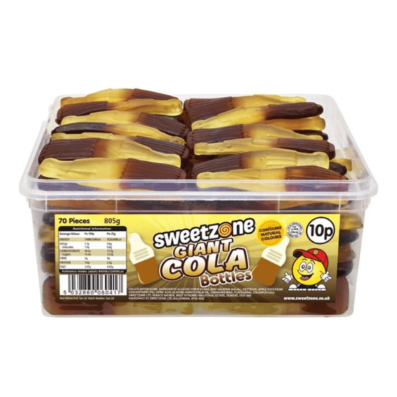 Sweetzone Giant Cola Bottles Tub 805g
