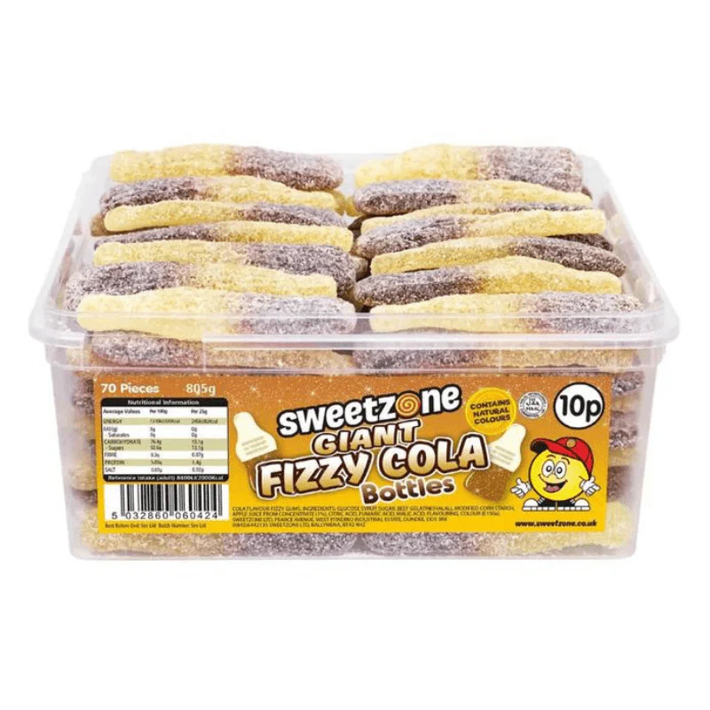 Sweetzone Giant Fizzy Cola Bottles Tub 805g