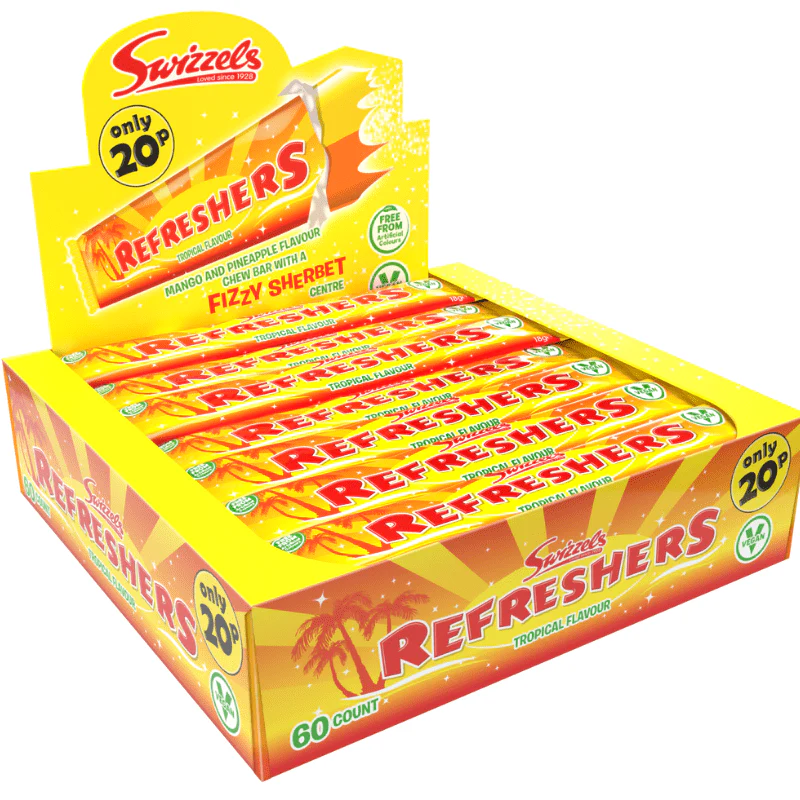 Swizzels Refresher Tropical Chew Bars 60 Pcs