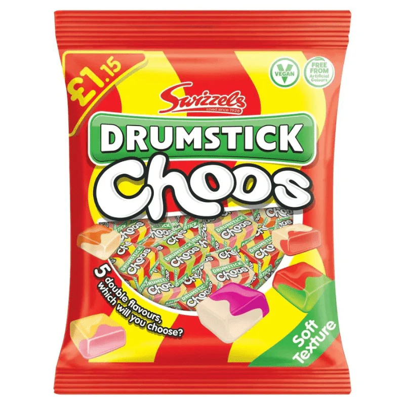 Swizzels Drumstick Choos Peg Bag 115g PMP £1.15