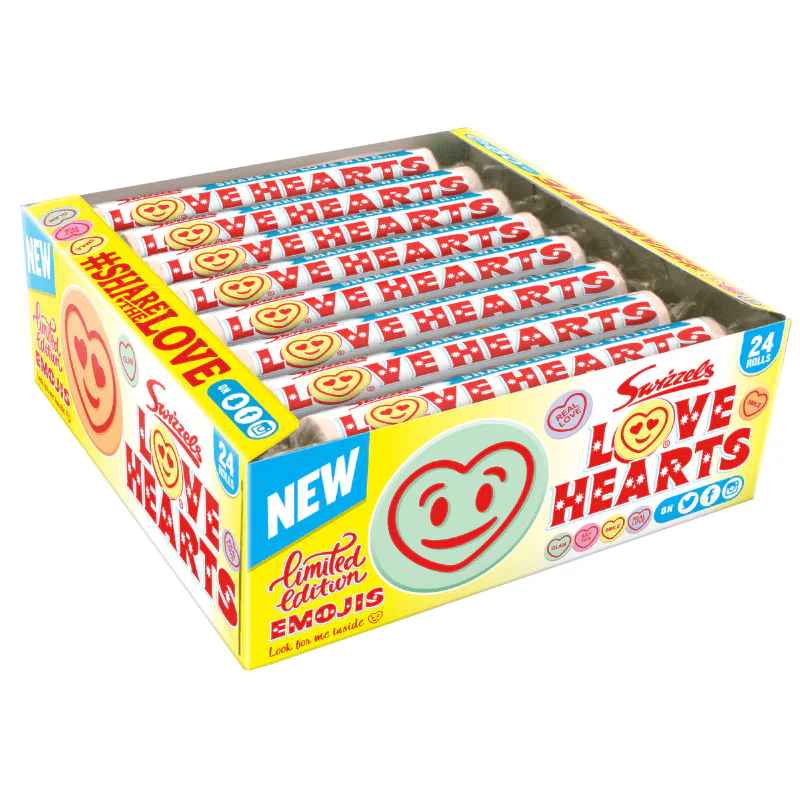 Swizzels Giant Love Hearts Roll 39g (Box of 24)