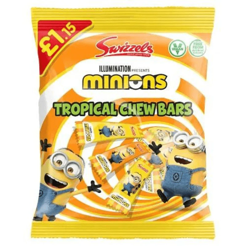 Swizzels Minions Tropical Chew Bars Peg Bag 115g PMP £1.15