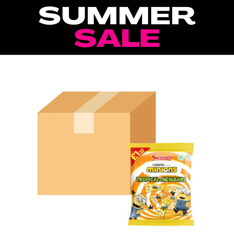 Swizzels Minions Tropical Chew Bars Peg Bag 120g (Case of 12)