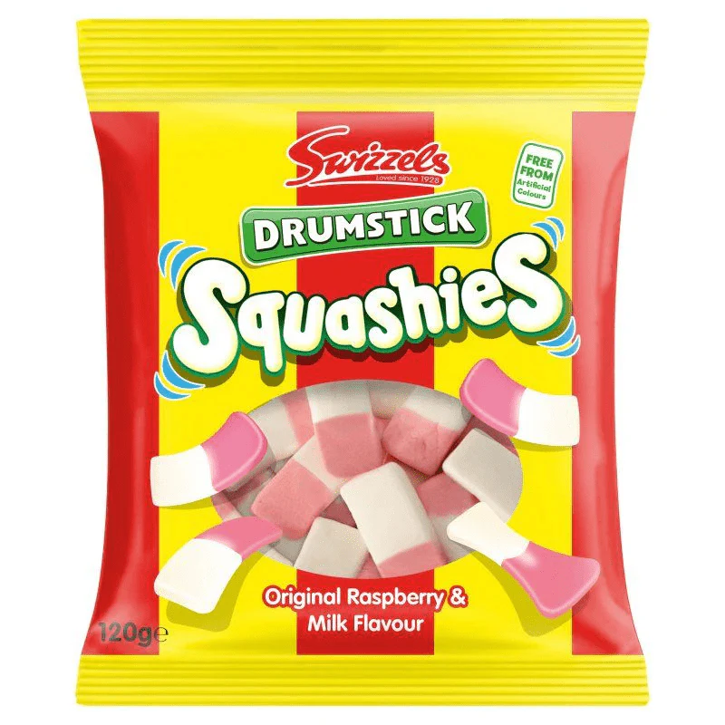 Swizzels Drumstick Squashies Original Raspberry & Milk Bag Peg Bag 120g