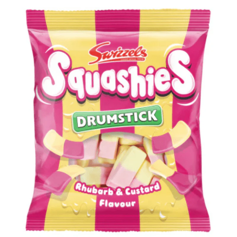Swizzels Drumstick Squashies Rhubarb & Custard Peg Bag 120g