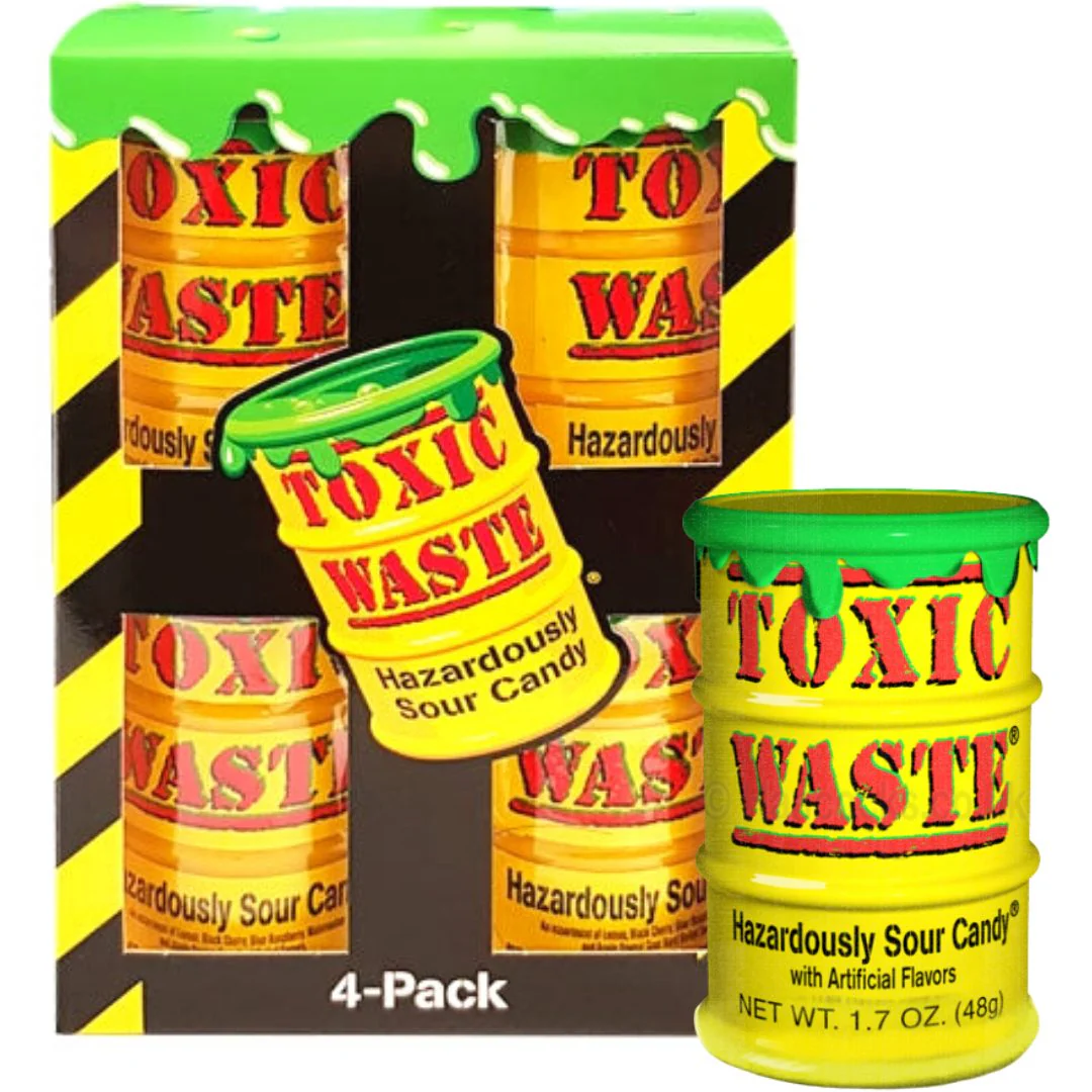 Toxic Waste Yellow Drum 4 Pack