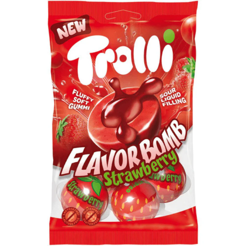 Trolli Flavourbombs Strawberry Peg Bag 75g
